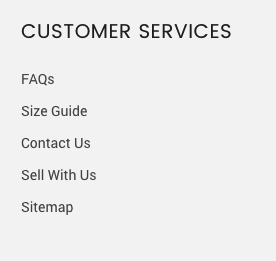 footer customer services
