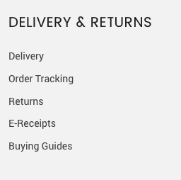 footer delivery & returns