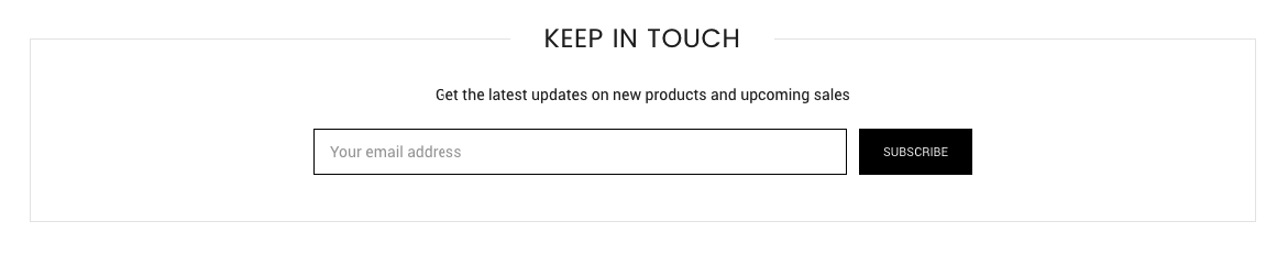 Keep in touch section