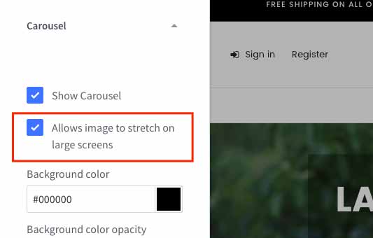 Allows images to stretch on large screens