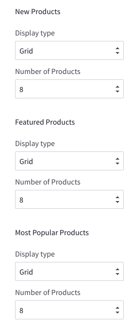Theme editor configure products on homepage
